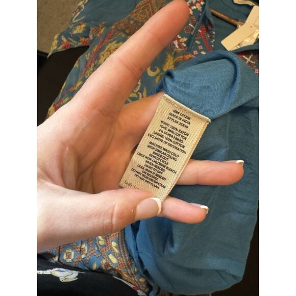 NEW Soft Surroundings‎ Mirapani Embroidered Floral Midi Dress M Boho - Picture 10 of 12